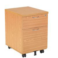 Oak 2 Drawer Mobile Pedestal