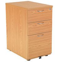 Oak 3 Drawer Desk High Pedestal