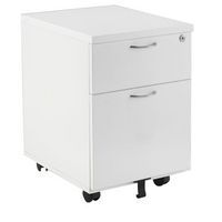 White 2 Drawer Mobile Pedestal