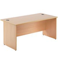 Beech One Panel Straight Desk