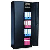 Door Open Black Economy Metal Office Cabinets - 1800mm Height