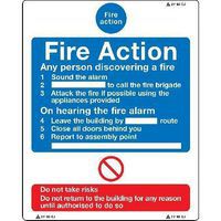 Fire Action Any Person Discovering A Fire - Sign - Safety Sign