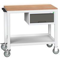 Bott Verso Workbench/Trolley - Drawer Shelf & Beech Top - 930x1000x600