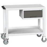 Bott Verso Steel-Top Workbench/Trolley -Shelf & Drawer -910x1000x600mm