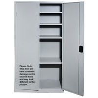 Used Multi-Purpose Metal Storage Cupboard - Grey - 1950x1000x450mm