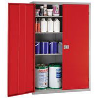 Red Large Multi-Purpose Cupboard with Antibacterial Technology - 1829x1219x457mm