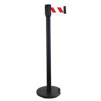 Black post with 2-m belt, Use environment: Indoor, Strap colour: Red/white, Strap length: 2 m