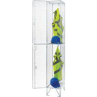 In use 2 Wire Mesh Lockers With Multi-Compartments HxW 1980x305mm 