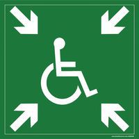 Emergency exit sign for disabled persons