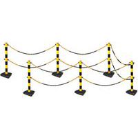 Double-chain post on base, Material: PVC, O/A height: 900 mm, Use environment: Indoor and outdoor