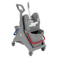 Nickita cleaning trolley with 2x15-l buckets and handle - TTS