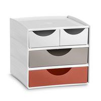 MyCube 3-211 mini filing unit - White, sand and terracotta - CEP