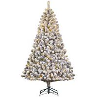 Snow-effect green pre-lit Christmas tree