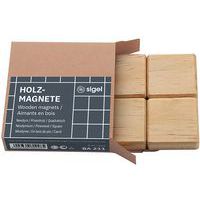 Round wooden magnets - 33 mm - Pack of four - Natural - Sigel