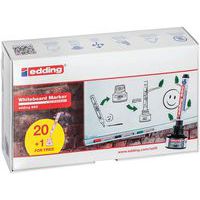 Pack of 20 e660 black markers + 1 free refill - EDDING
