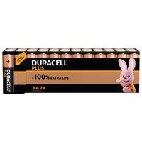 Plus 100% AA alkaline battery - 24 units - Duracell