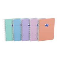 Smart spiral-bound notebook - 160 pages -155 x 215 - 5/5 sq - Assorted Pastel - Oxford