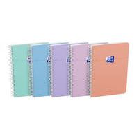 Smart spiral-bound notebook - 160 pages -155 x 215 - Lined - Assorted Pastel - Oxford