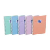 Smart spiral-bound notebook - 160 pages - 105 x 148 - 5/5 sq - Assorted Pastel - Oxford