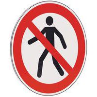 Round aluminium sign - No pedestrians - Manutan expert