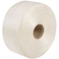 White Woven Cord Polyester Pallet Strapping Roll - 500-600m Long