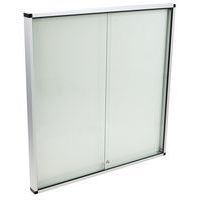 Two-door indoor enclosed bulletin board - Aluminium back - Manutan Expert