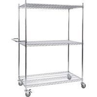 Chrome Food-Safe 4 Shelf Trolley - Medical/Hygienic Industrial Trolley