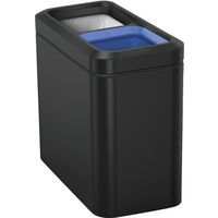 Simplehuman 20L Slim Office Open Double Recyle Bin - Matte Black Metal