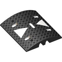 Heavy Duty Black/White Cable Protector Ramp - 2 Channels -TRAFFIC LINE