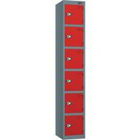 Pure 6-Door Carbon Zero Storage Locker - Hasp Locks - 1800x300x300mm