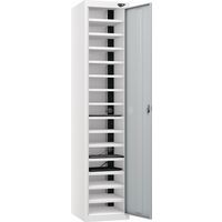 Powered Laptop Charging Locker - 1 Door 15 Tiers & 3-Pin Plug - Pure