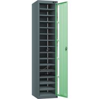 Powered Laptop Locker - 1 Vision Door 15 Tiers & 3-Pin Plug - Pure