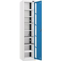 Powered Laptop Locker - 1 Vision Door 8 Tiers & 3-Pin Plug -Pure Power