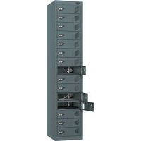 Powered Laptop Charging Locker - 15 Vision Door & 3-Pin Plug - Pure