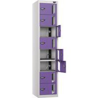 Powered Laptop Charging Locker - 8 Vision Door & 3-Pin Plug - Pure