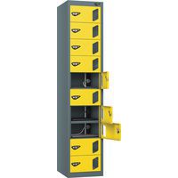 Powered Laptop Charging Locker - 10 Vision Door & 3-Pin Plug - Pure