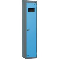 Carbon Zero Sloped Garment/PPE Collection Metal Storage Lockers - Pure