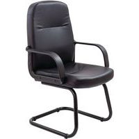 Black Faux Leather Cantilever Visitor/Reception Chair - Canasta 2