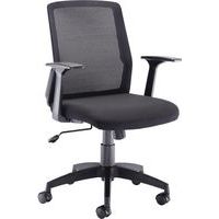 Black Home/Office Mesh Back Operator Chair - Fixed Arms - Denali