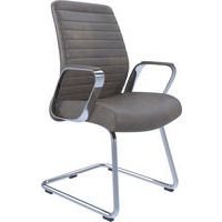 Brown Faux Leather Visitor/Reception Cantilever Office Chair - Dawn