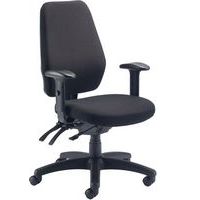 24-hour Ergonomic Operator Chair - Black Or Blue Fabric - Adjustable