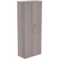 Grey Oak Office Cupboard With 4 Shelves - 1980mm High - FSC