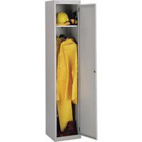 Grey 1-Door Clean/Dirty Metal Lockers - 1 Shelf & Coat Hook - Bisley