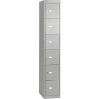 Grey 6-Door Metal Storage Lockers - Cam Lock With 2 Keys - Bisley