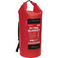 Firechief EV Vehicle Fire Blanket & Red Backpack - 5x5m - LithShield