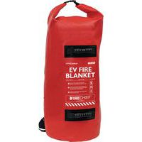 Firechief Tough EV Vehicle Fire Blanket With Red Backpack - 6x8m