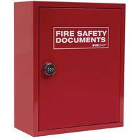 Firechief Red Metal Fire Safety A4 Document Cabinet - Combination Lock