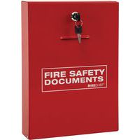 Firechief Red Slimline Metal A4 Fire Document Cabinet - Key/Seal Lock