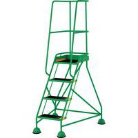 4-Tread Mobile Anti-Slip Step Ladder & Guardrail - British Standard