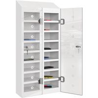 School Mobile Phone Clear Door Locker - 16 Storage Compartments - Pure